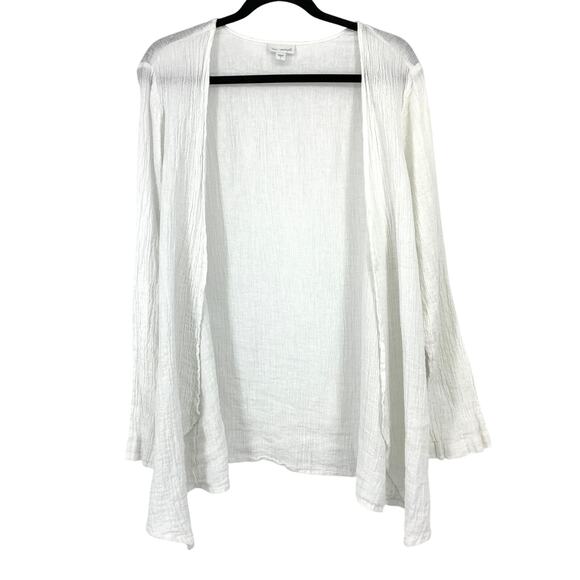 J. Jill Pure Jill Linen Open Front Cardigan Wrap Womens Size Large White - Picture 1 of 7
